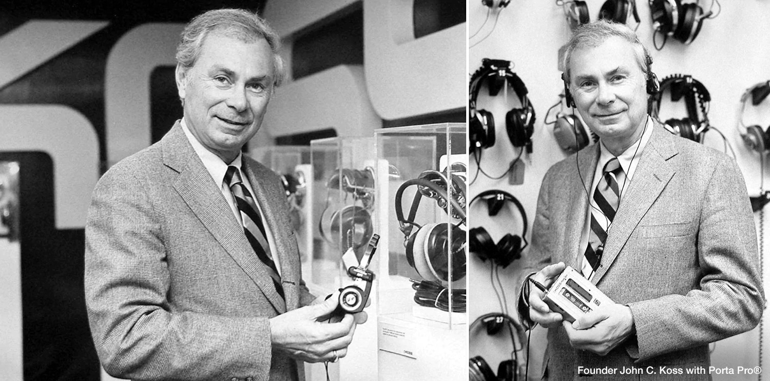Founder John C. Koss with the first Porta Pro