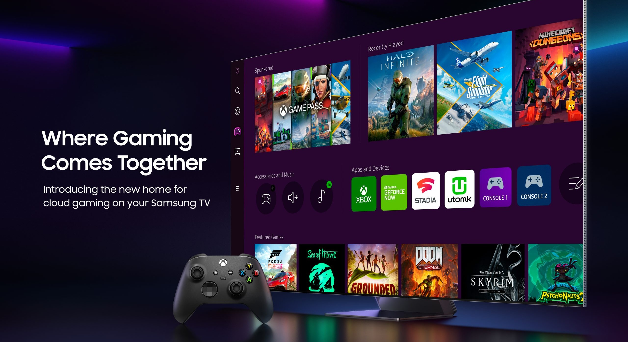 New gaming platforms on Samsung TV