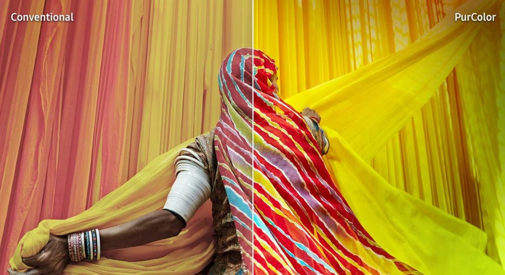 This is how Samsung Pur Color exemplifies its CU7105 televisions