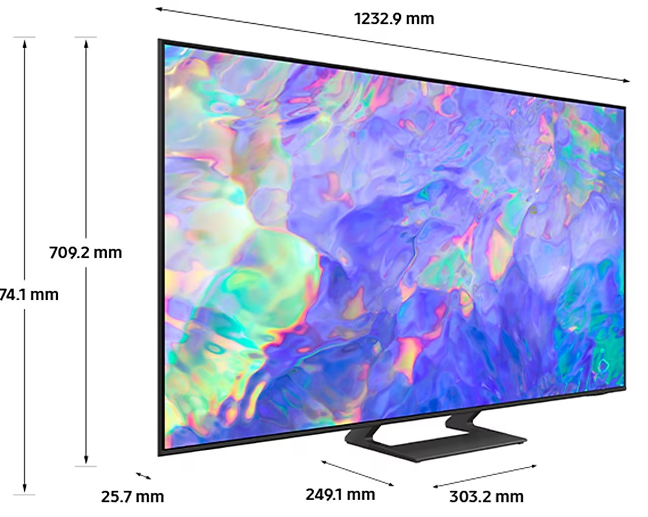 The CU8500 75 inch measurements