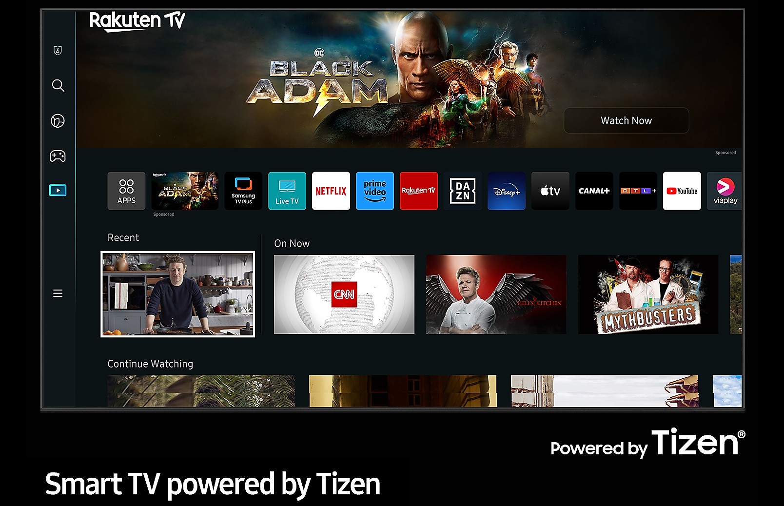 The customizable home screen allows users to quickly access their favorite apps and streaming services, customizing their experience to their preferences.