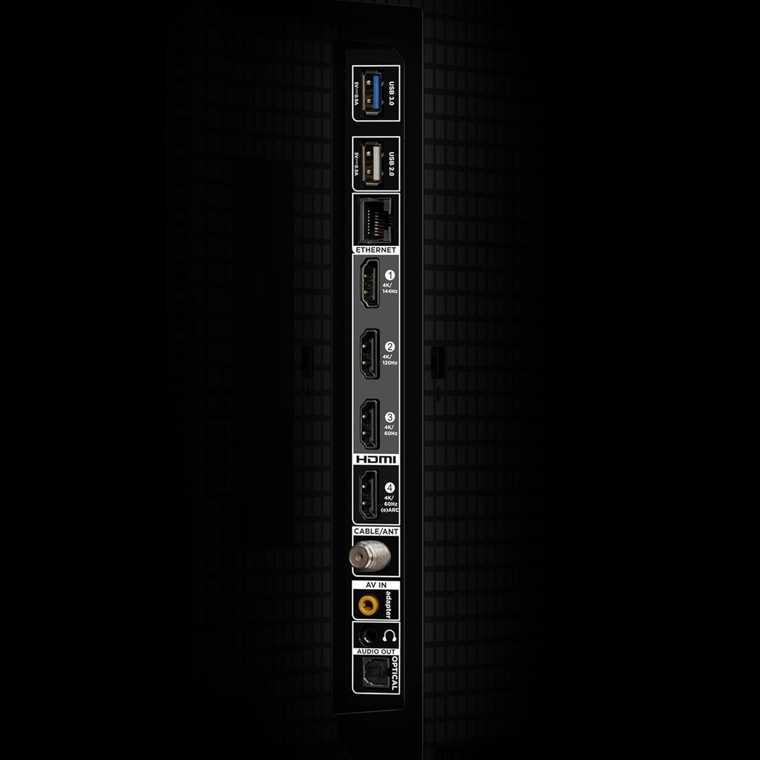 There’s a solid selection of ports on the back, including two HDMI 2.0 inputs for 4K/60Hz and two HDMI 2.1 inputs for 4K/120Hz. Additionally, one of the HDMI 2.1 ports can support up to 4K/144Hz when connected to a compatible PC. 
