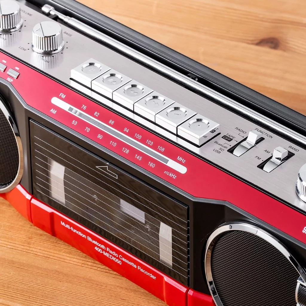It functions as both a speaker and a cassette player.