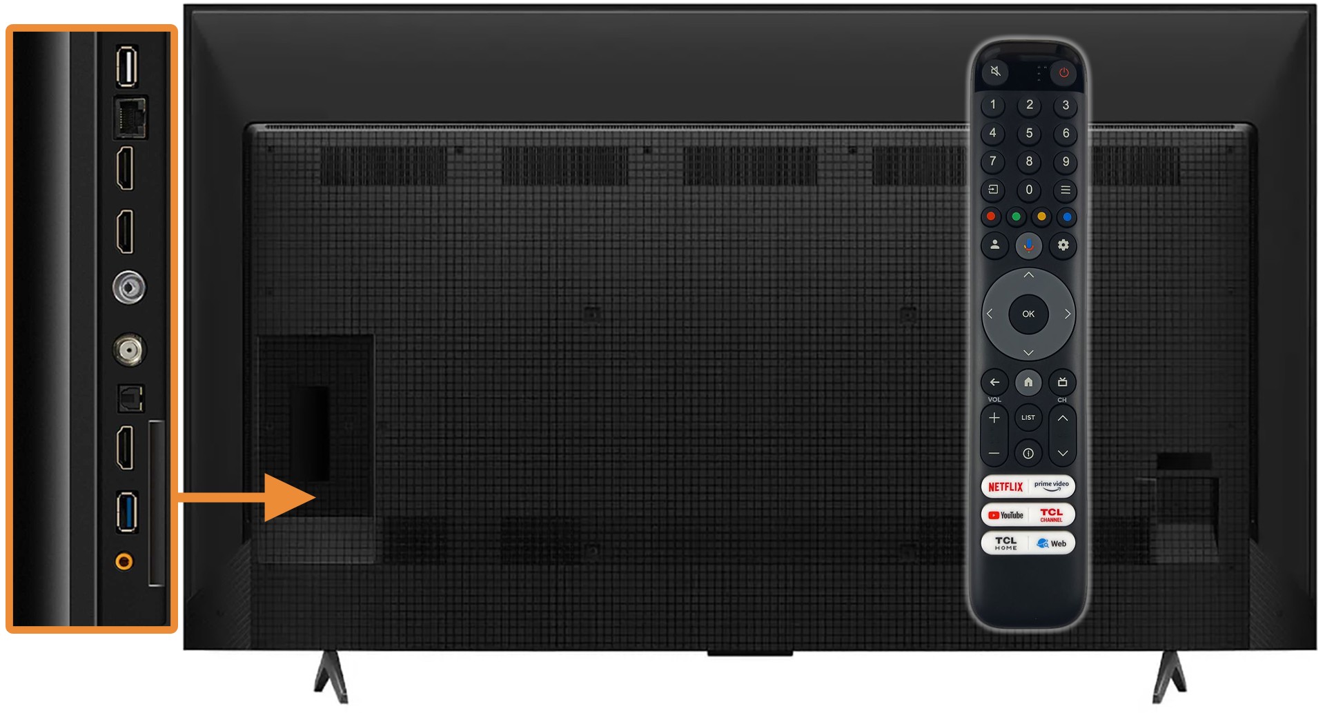 The TCL P755 models have three HDMI ports for connectivity, including HDMI 2.1 with eARC. 