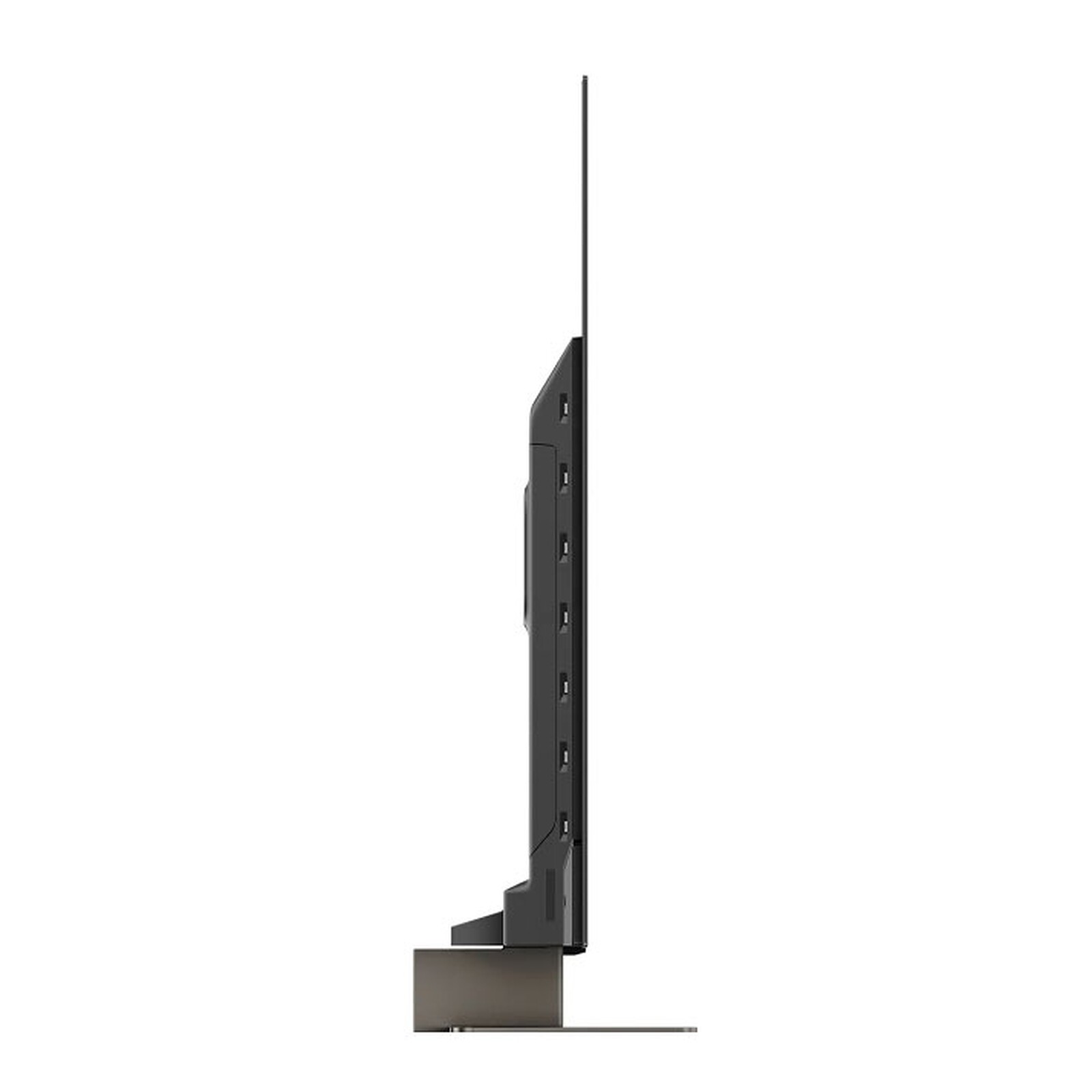 The stand, also made of metal, is heavy enough to provide a solid base for the TV, despite only supporting the body in the center.