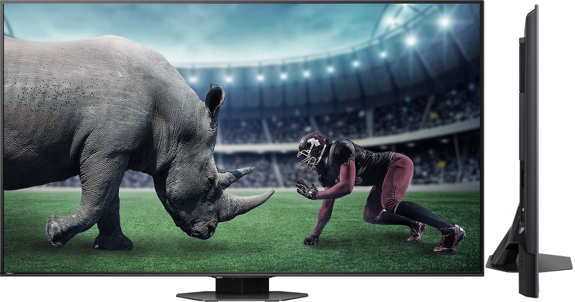 Sure thing! The key feature of any TV is definitely its screen. Here, we're looking at a massive 75-inch display with 2000 local dimming zones, 4K resolution, a peak brightness of 3000 nits, and the advanced Mini-LED PRO backlight tech.