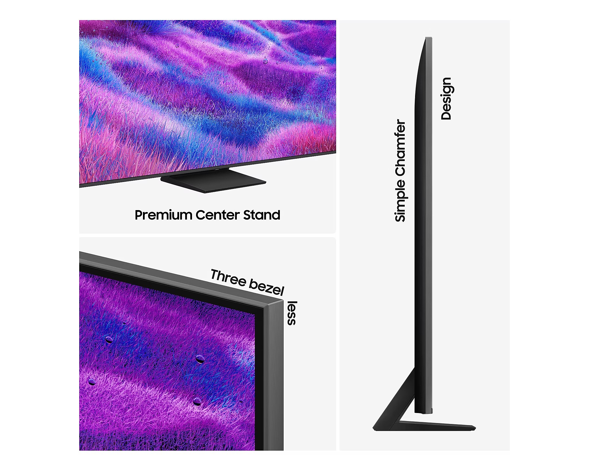 The stand raises the TV about 7cm off the table, so most soundbars can be placed in front of it without blocking the screen.