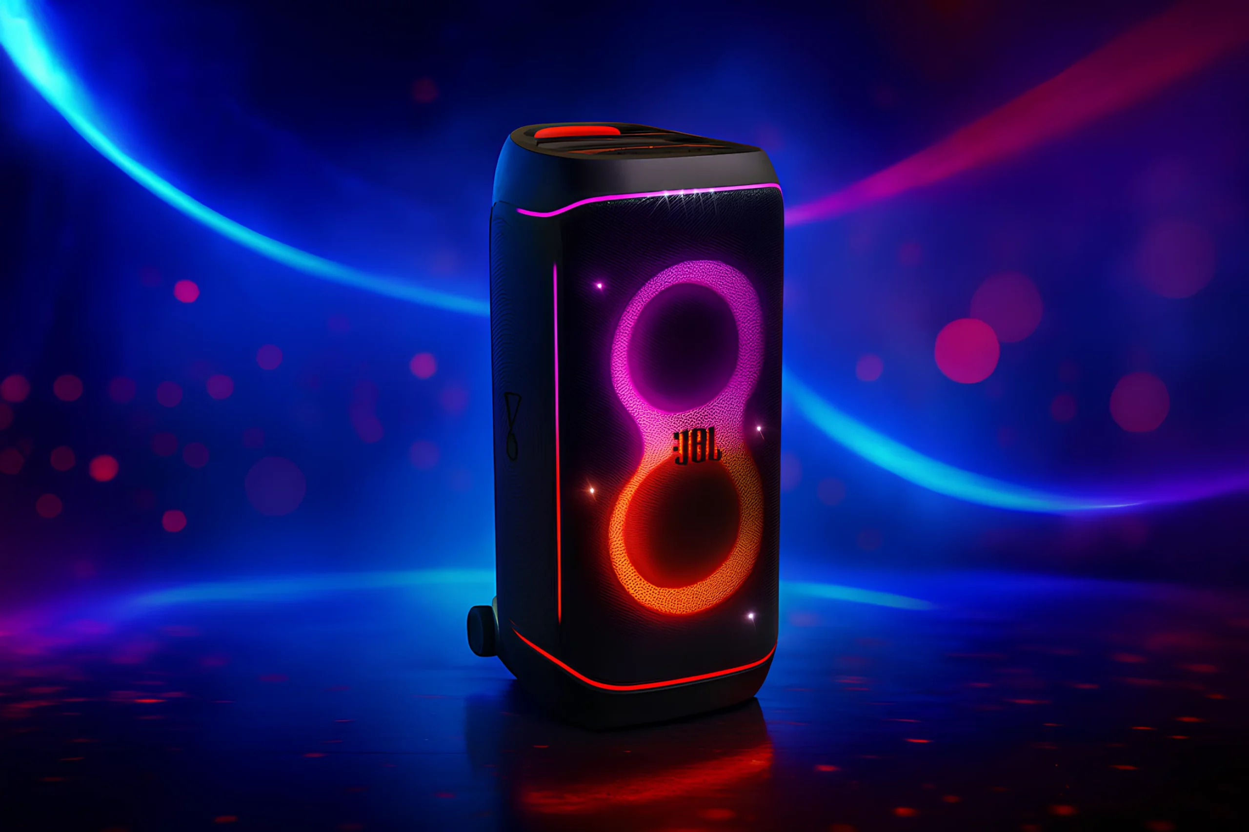 Turn any space into a festival with the JBL PartyBox 720. 800W output, 360° party lights, and dual battery power keep the music going all night.