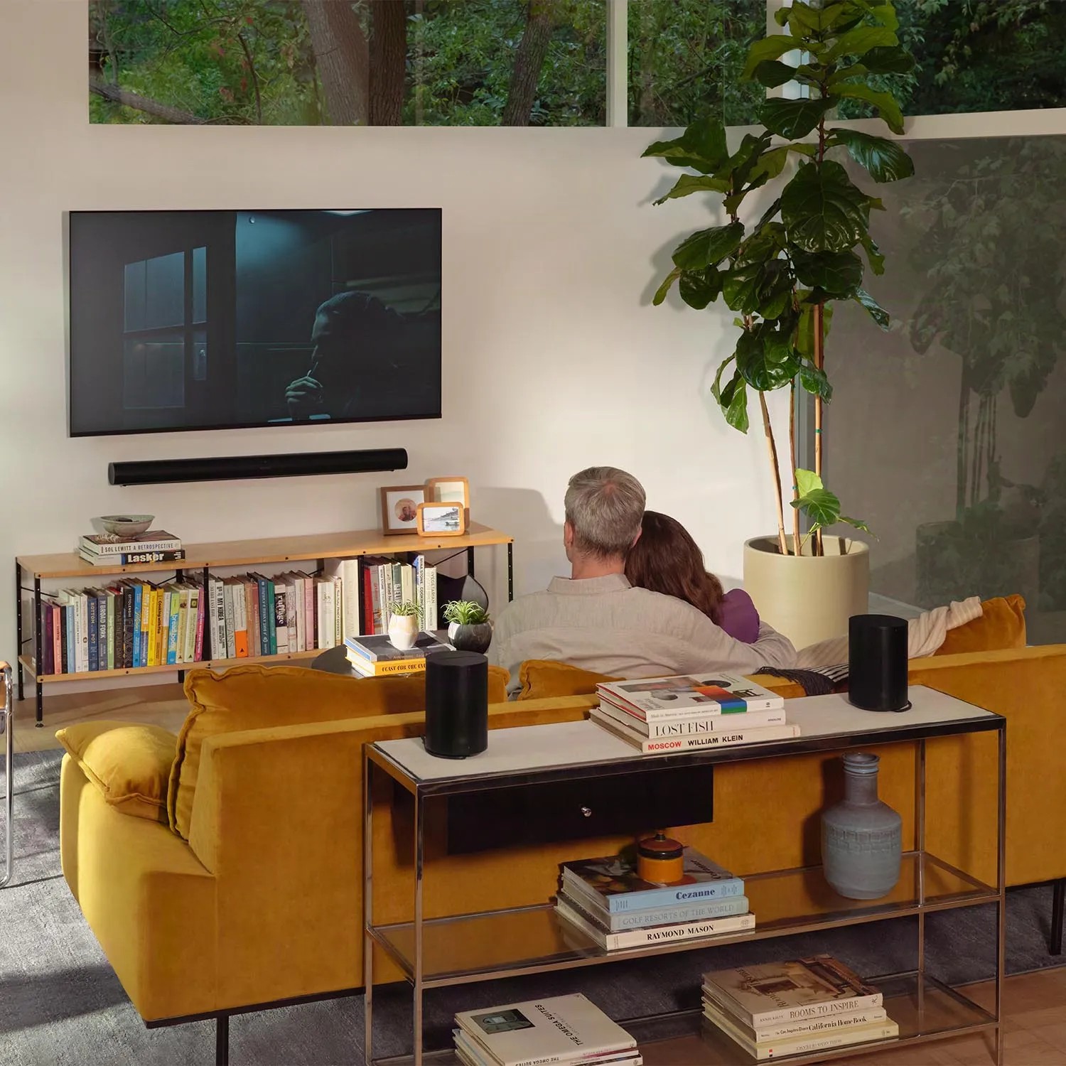 The touch-sensitive top panel provides intuitive control over playback and volume without needing to open the Sonos app.