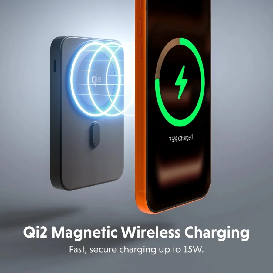 HyperJuice 5K Qi2 compact magnetic power bank