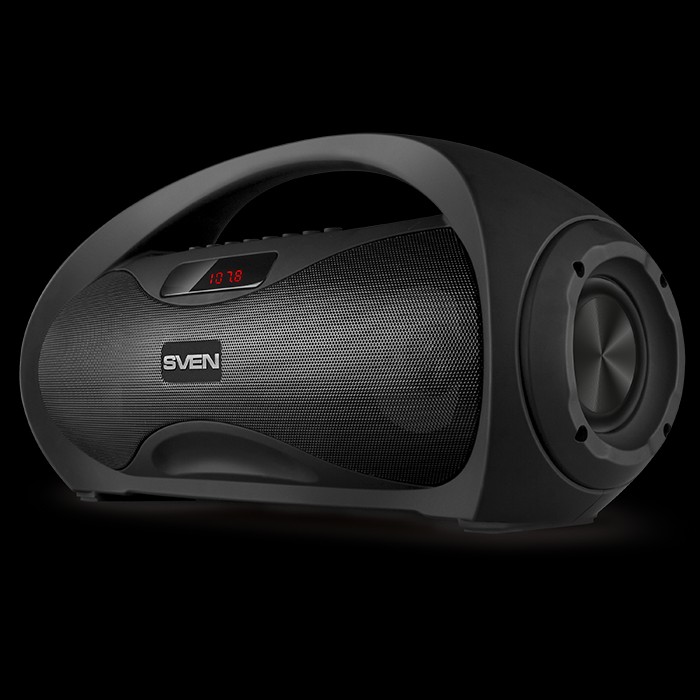 SVEN PS-425 compact portable party speaker with carry handle and dynamic lighting