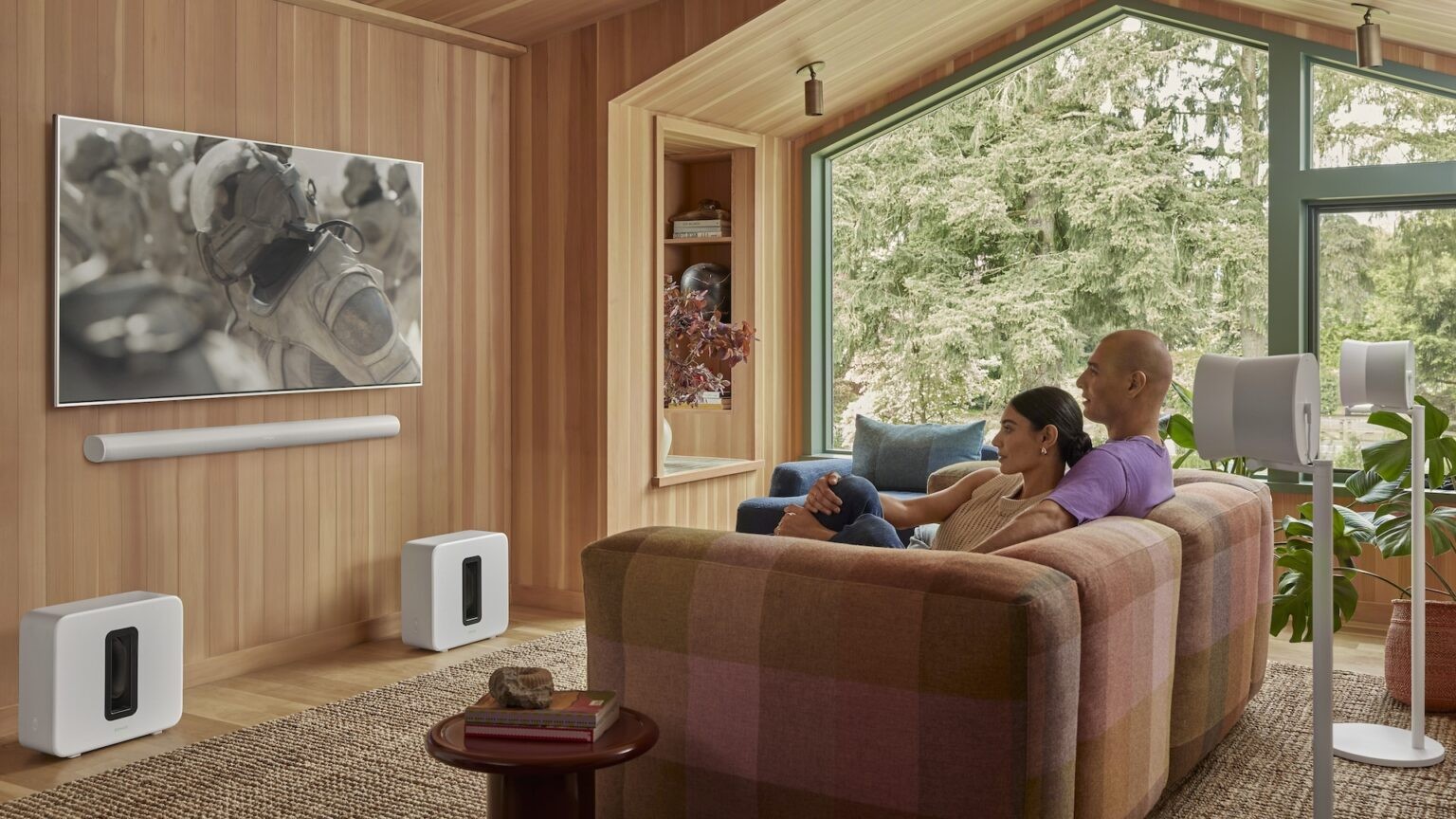 Sonos Arc Ultra enables 9.1.4 surround sound in the living room.