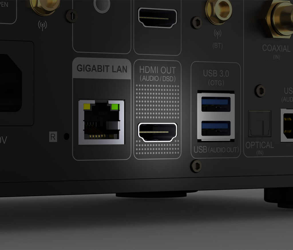 How to Connect and Configure a Music Streamer in a Hi-Fi System 8 Music streamer connected to a hi-fi amplifier, DAC, router, and control tablet in a home audio system