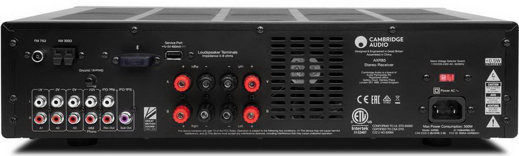 Cambridge Audio AXR85: Traditional Hi-Fi Made Flexible 3 Cambridge Audio AXR85 stereo receiver with aluminum front panel, display and control knobs