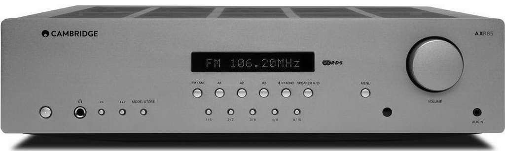 Cambridge Audio AXR85: Traditional Hi-Fi Made Flexible 2 Cambridge Audio AXR85 stereo receiver with aluminum front panel, display and control knobs