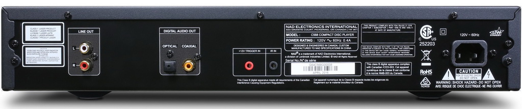 NAD C 568 CD player front panel in a hi-fi system