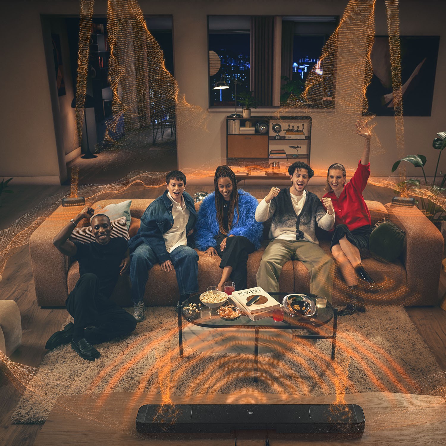 The included wireless subwoofer provides the deep bass, so you can also feel movie effects and explosions in the middle of the floor. With two powerful 8” units, you get bass of a caliber you don't normally encounter from a soundbar solution.