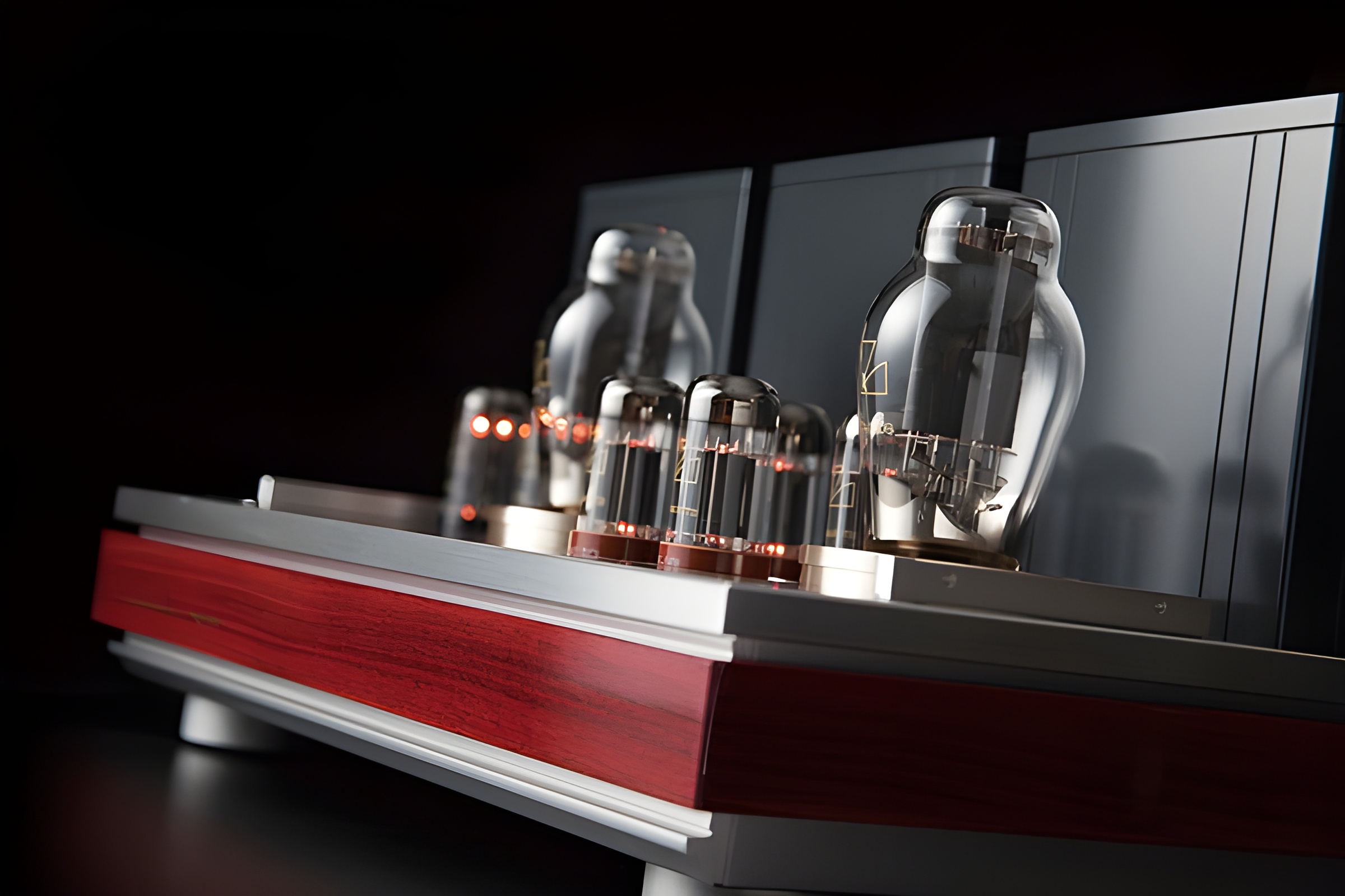 Luxman MQ-300 Product Spotlight: A Focused 300B Amplifier with Classic Intent 12 Luxman MQ-300 stereo 300B tube power amplifier with exposed tubes, transformers, and walnut frame