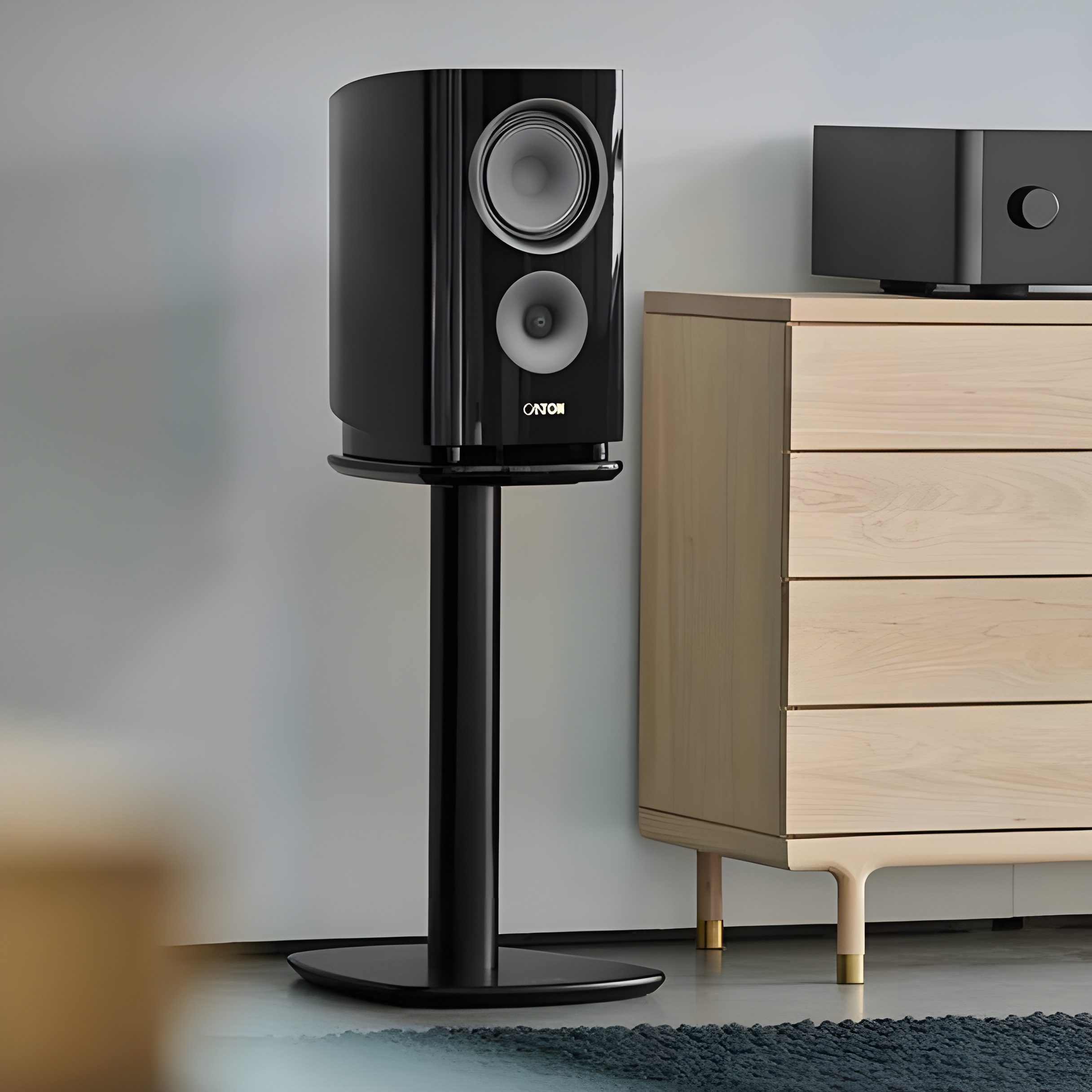 The GS Edition of the Reference 9 features upgraded MKP crossover components, DLC tweeters with acoustic lenses, and premium WBT NextGen binding posts derived from Canton’s flagship Reference Alpha series.