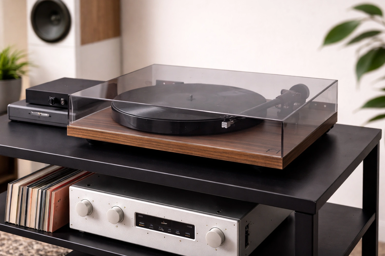 The Rega Planar 1 turntable is quite thin, which makes it, in my opinion, very stylish. Some will say that the turntable should be massive and they may be right, but I have not had any problems with this player in terms of external vibrations.