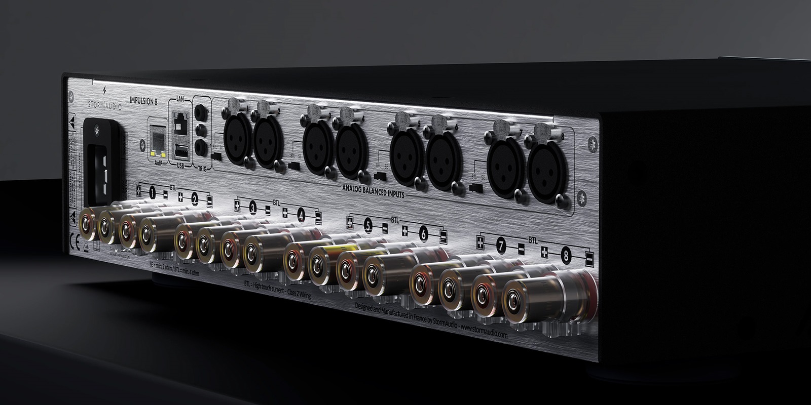 StormAudio Impulsion 8: Networked Power for Ambitious Cinema Systems 8 StormAudio Impulsion 8 eight-channel Class D network power amplifier