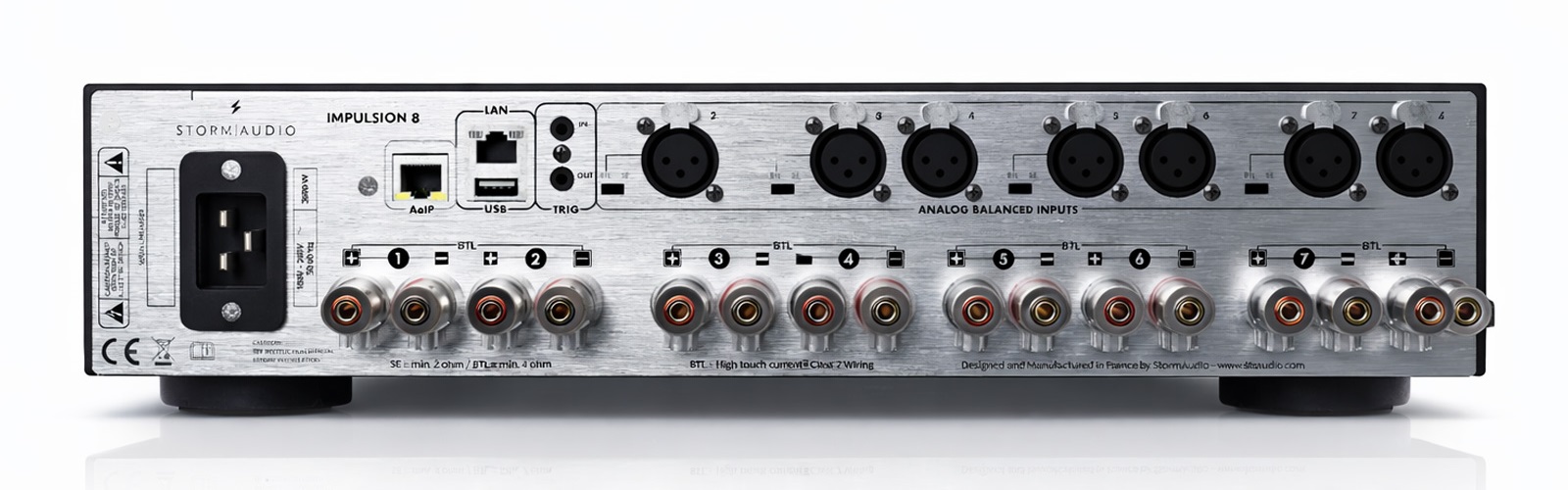 StormAudio Impulsion 8: Networked Power for Ambitious Cinema Systems 12 StormAudio Impulsion 8 eight-channel Class D network power amplifier