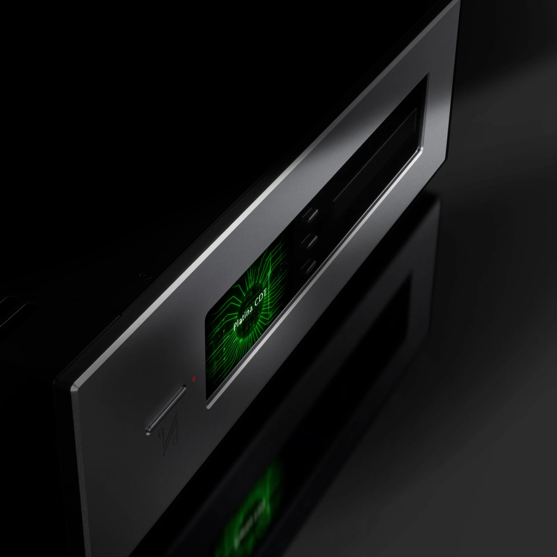 Quad Platina CDT Puts Disc Playback First 3 Quad Platina CDT CD transport with front-loading tray and color display