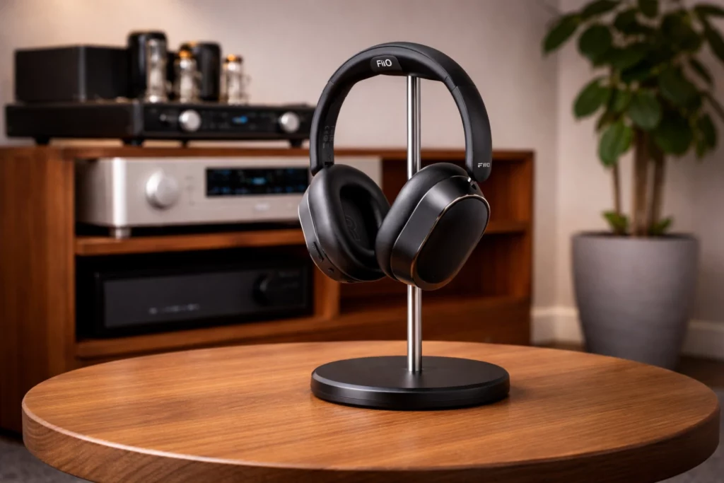 FiiO EH13 delivers audiophile-grade wireless sound with LDAC, hybrid ANC (-42 dB), and up to 75 hours of battery life. Featuring a 40mm dynamic driver, DSP tuning, multipoint Bluetooth, and wired listening, these headphones are built for both critical listening and everyday use.