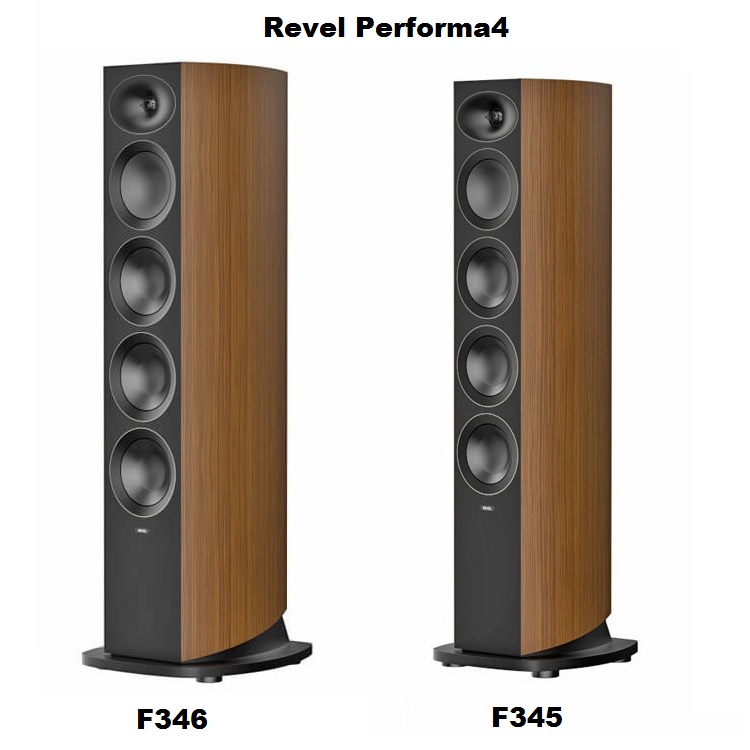 Revel Performa4 Builds a Flexible Speaker Family Around New Driver Technology 9 Revel Performa4 loudspeakers with walnut cabinets and magnetically attached grilles