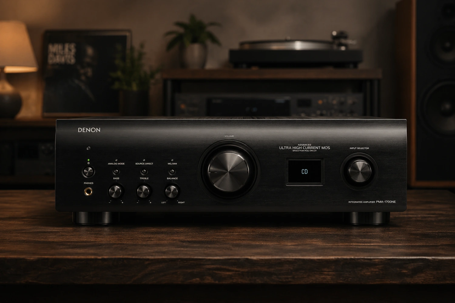 Denon PMA-1700NE, a true modern classic. Powerful, refined, and built for pure stereo sound with MM/MC phono, high-res DAC, and analog purity modes.