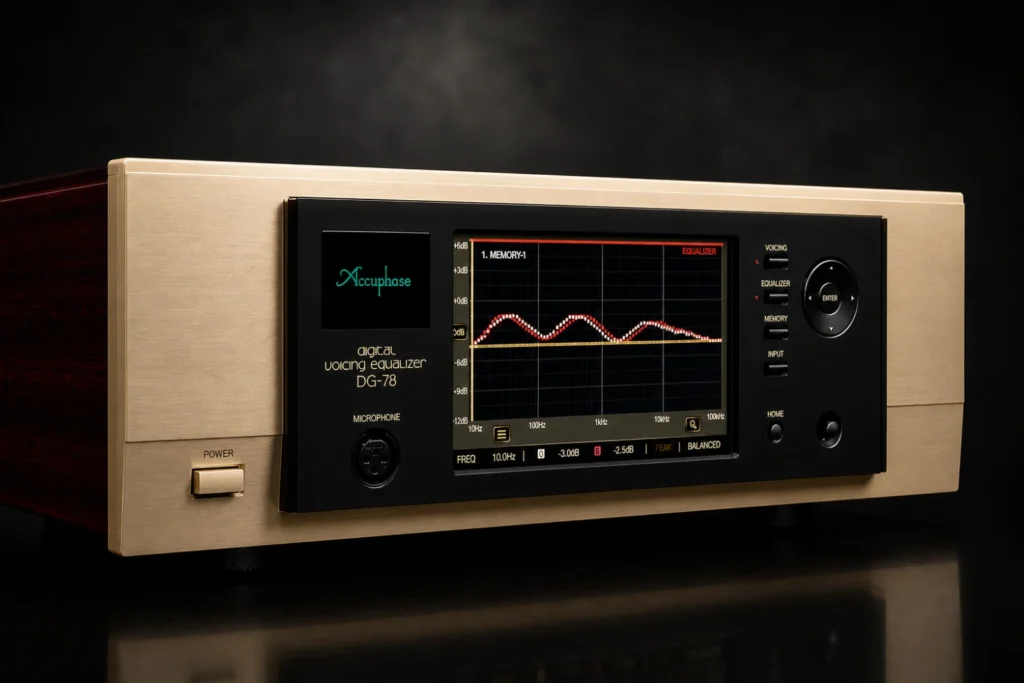 Accuphase quietly introduces the DC-500 DAC and DG-78 digital equalizer, featuring ESS ES9028PRO arrays, MDS architecture, and advanced room correction, expected mid-2026.