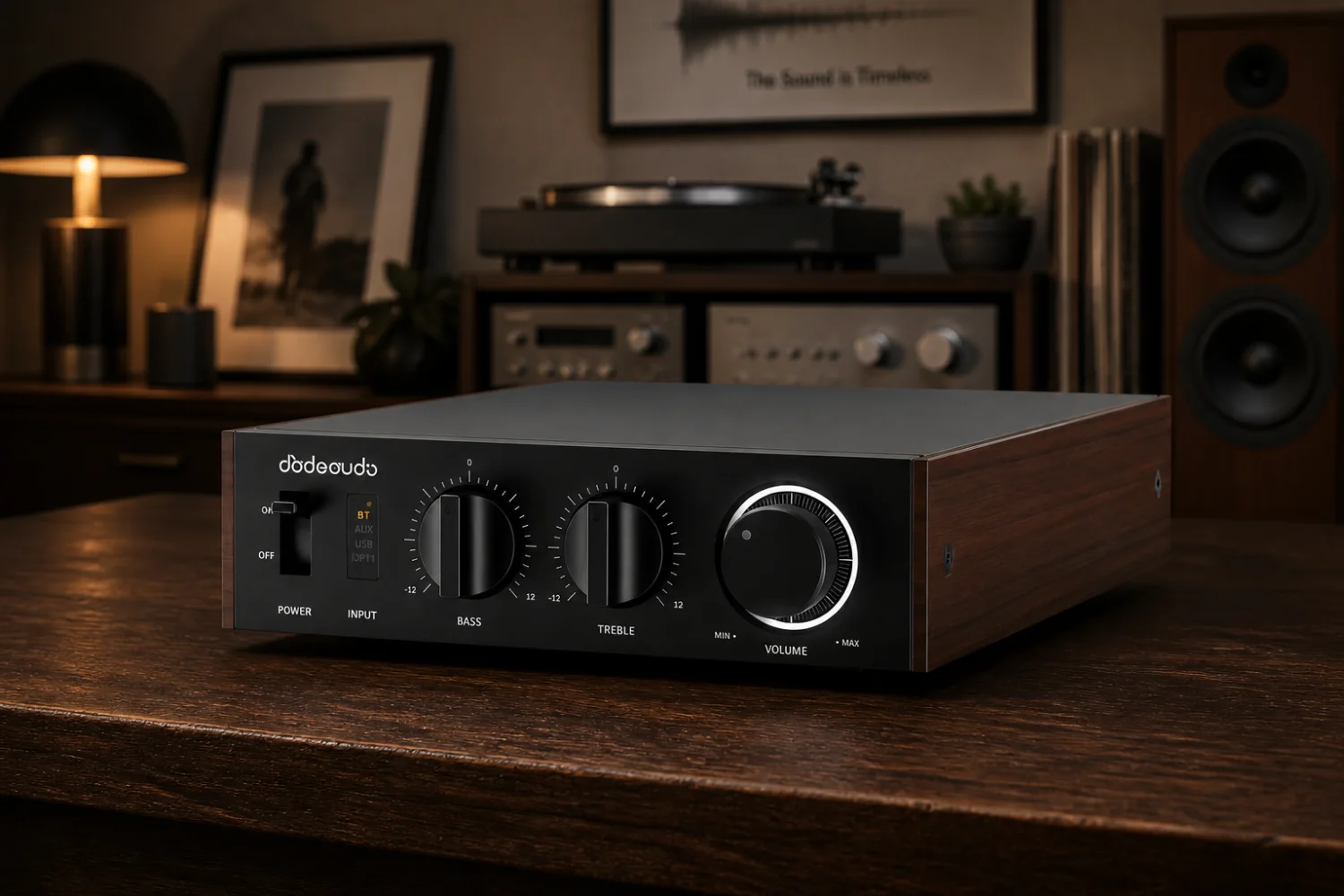 FiiO Jade Audio LEVEL 1 delivers up to 600W of Class D power in a compact design with TPA3255, LDAC Bluetooth, app-based EQ, and subwoofer output for modern hi-fi setups.