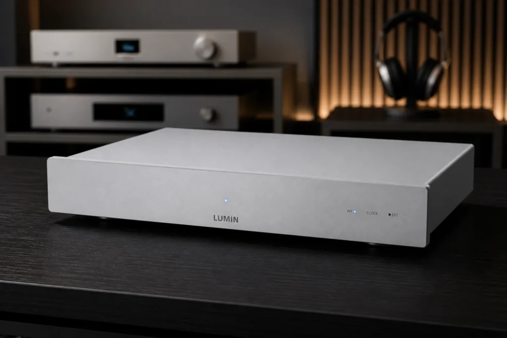 Lumin introduces the N1 audiograde network switch with linear power supply, SFP fiber isolation, and 10MHz clock input, designed to reduce noise and optimize hi-fi streaming performance.