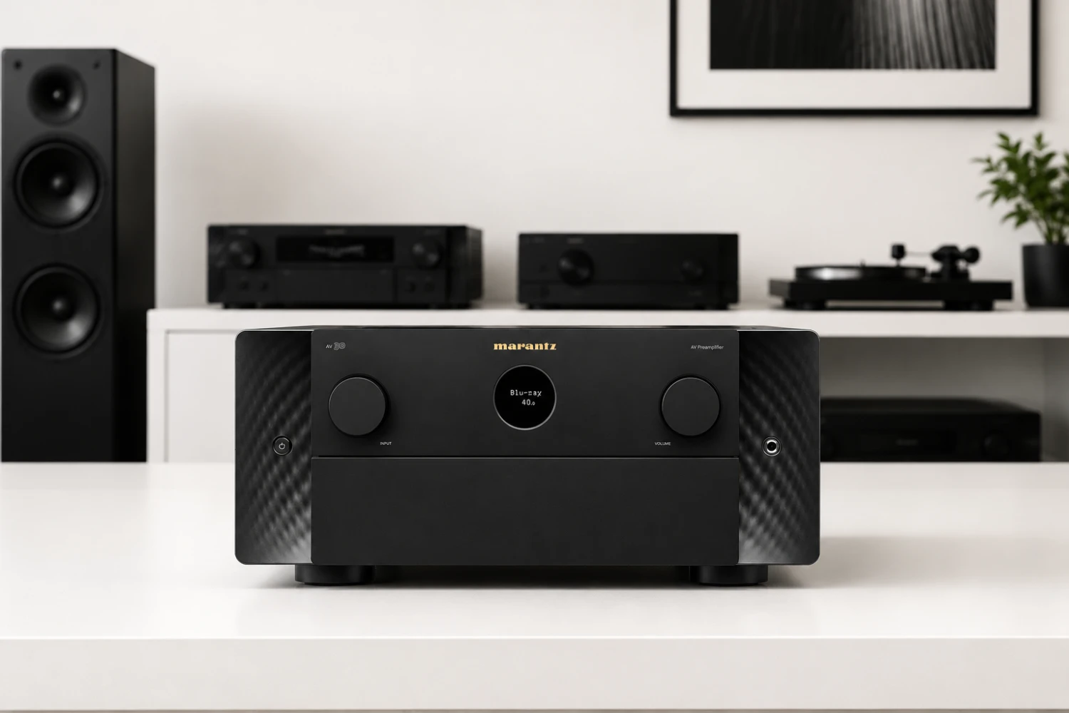 The Marantz AV 30 combines high-end home cinema performance with Marantz’s signature warm and musical sound, featuring 11.4-channel processing, HDAM technology, Dirac Live support, HEOS streaming, and premium Japanese build quality.