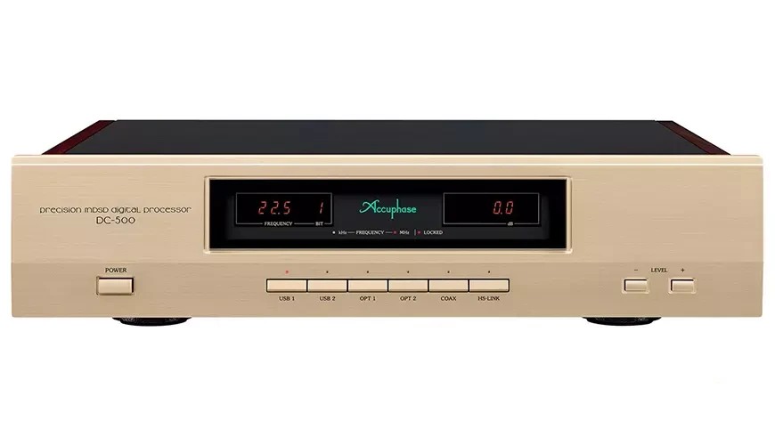The Accuphase DC-500 digital processor is positioned as a more affordable alternative to the flagship DC-1000, retaining key elements of Accuphase's signature digital architecture but with a simplified specification and design.