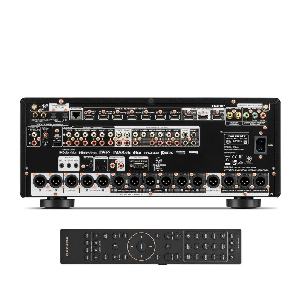 How to Connect and Configure an AV Receiver for a Home Cinema System 10 With 11.4-channel processing and Dirac Live support, the Marantz AV 30 is designed for ambitious modern theater setups.