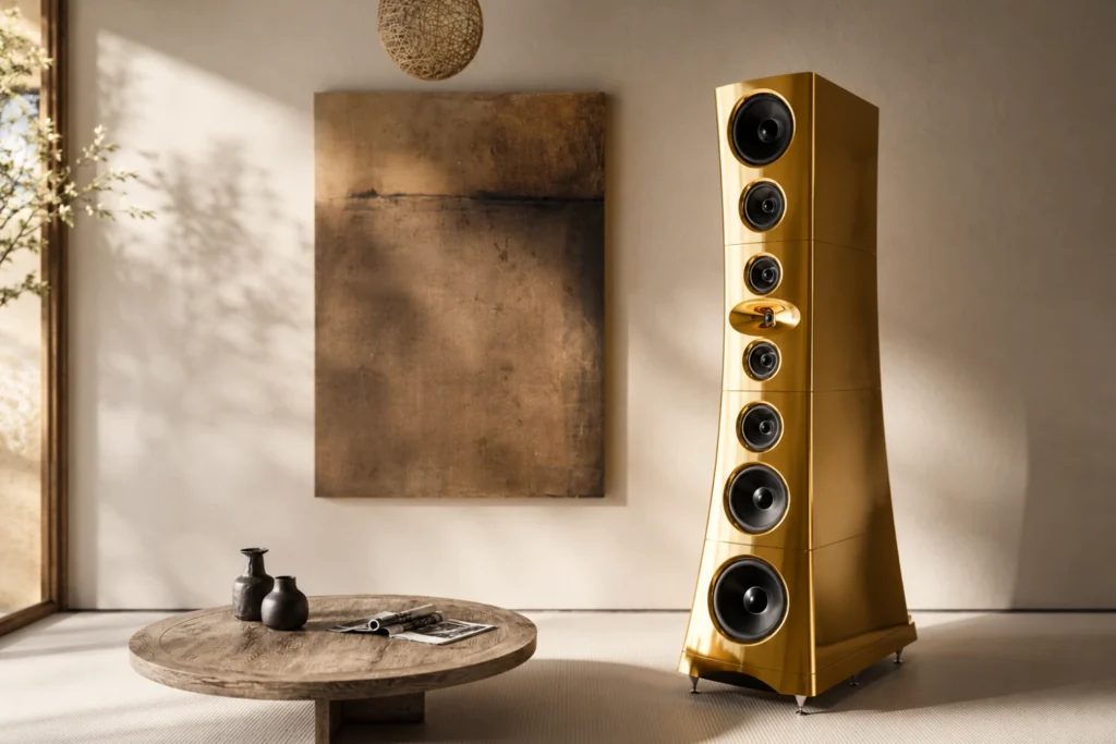 YG Acoustics unveils Titan, a colossal ultra-high-end flagship loudspeaker featuring eight drivers, aerospace-grade aluminum construction, advanced DSP options, and prices nearing $1 million.