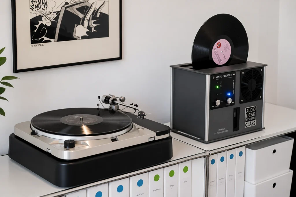 AudioDeskSysteme's new Premium Silent Core One ultrasonic record cleaner delivers quieter operation, faster drying, improved cleaning performance and easier servicing for serious vinyl collectors.