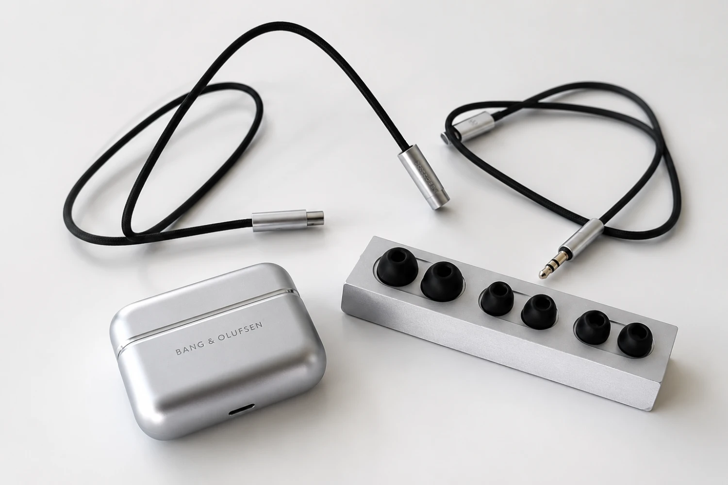 The Bang & Olufsen Beo Grace combines polished aluminum construction with a refined Scandinavian design, positioning itself as the world's most exclusive true wireless earbuds.
