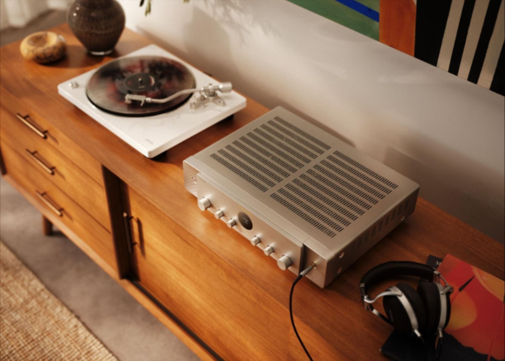 Marantz Model 70 integrated amplifier and CD 70 CD player in matching hi-fi system finishes