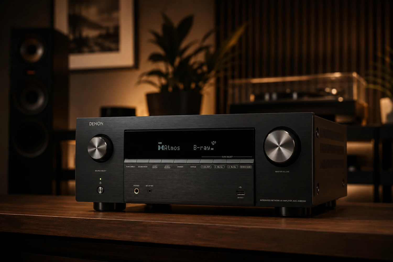 The Denon AVC-X3900H is a 9.4-channel AV receiver with 105 watts, 11.4 pre-outs, six HDMI 2.1 inputs, HEOS multiroom streaming and support for Dolby Atmos, DTS:X, Auro-3D and IMAX Enhanced.