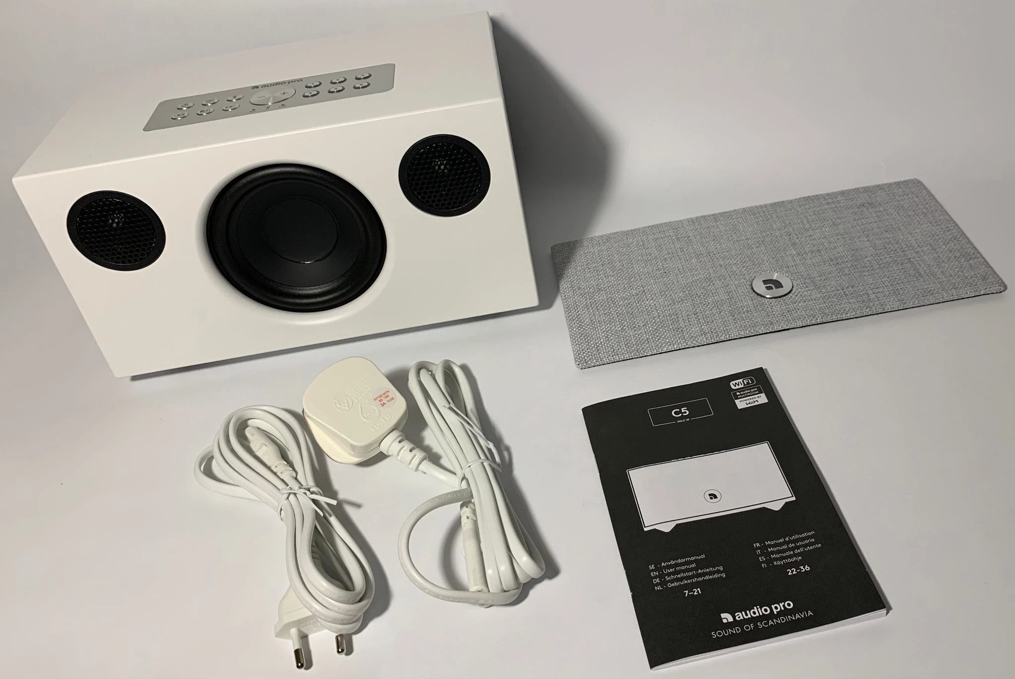 Altoparlante Multiroom Audio Pro C5 MkII W – 40W, AirPlay 2, Google Cast, Spotify Connect, Bluetooth 4.2, Uscita Subwoofer, Classic Dune