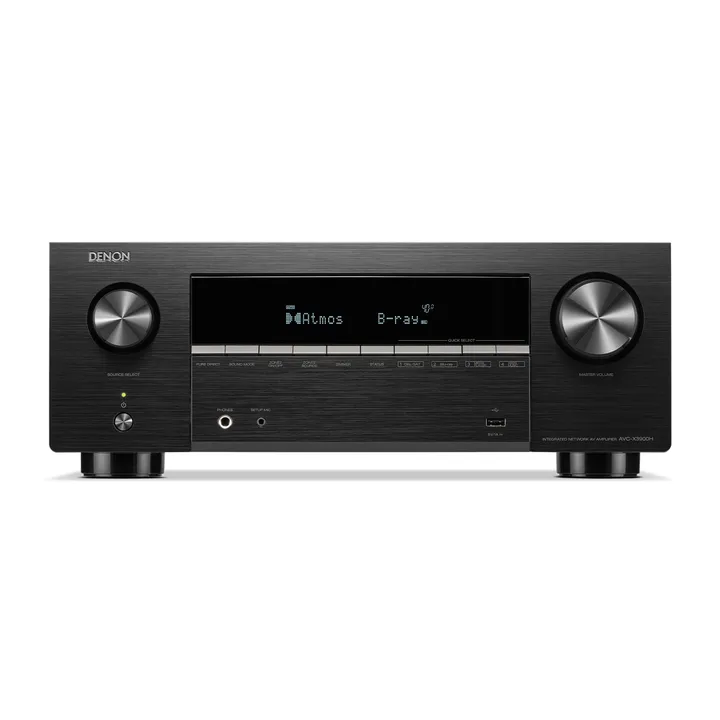 Denon AVC-X3900H Expands Home Cinema With 9.4 Channels, 8K HDMI and HEOS 10 Denon AVC-X3900H black AV receiver front panel