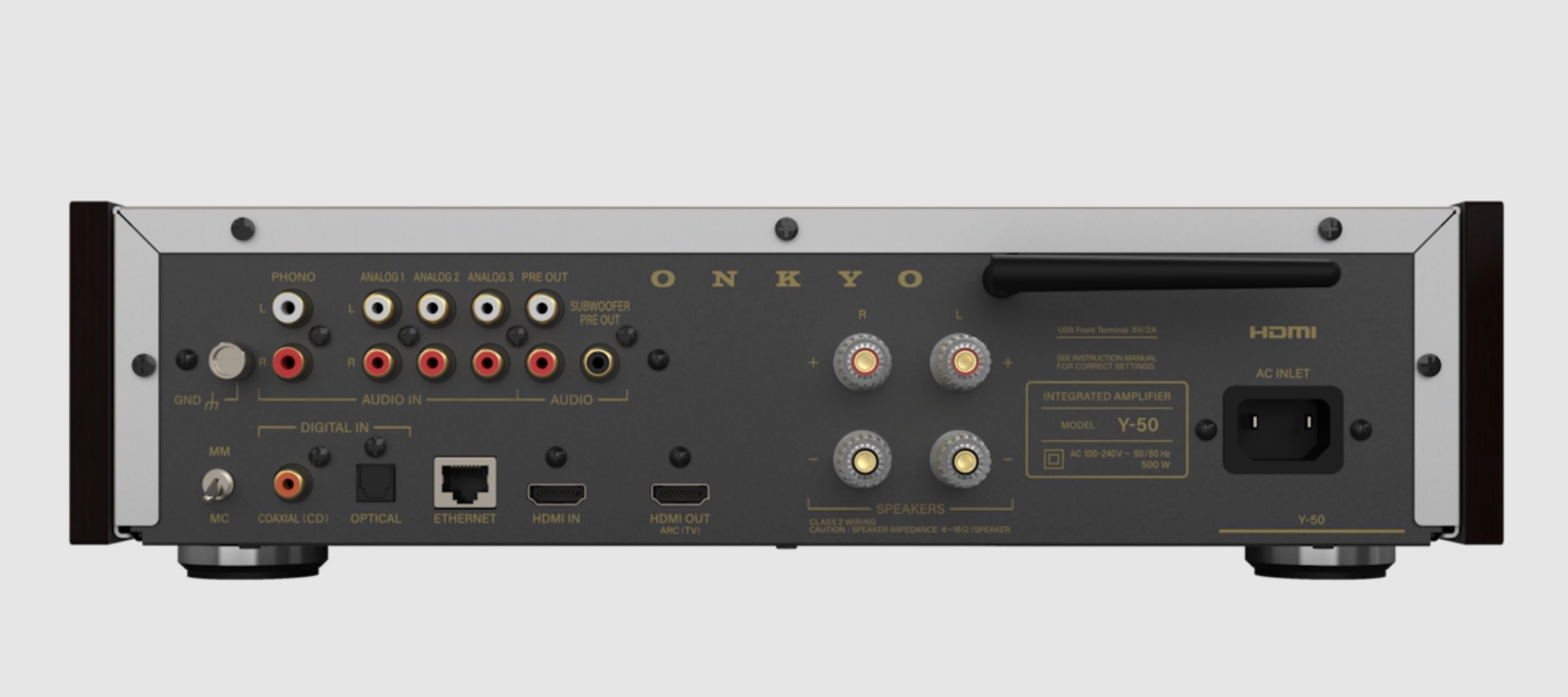Onkyo Muse Y-50 Anniversary Amplifier Pairs Retro Design With Streaming 9 Onkyo Muse Y-50 80th Anniversary Edition network amplifier with walnut side panels and color display