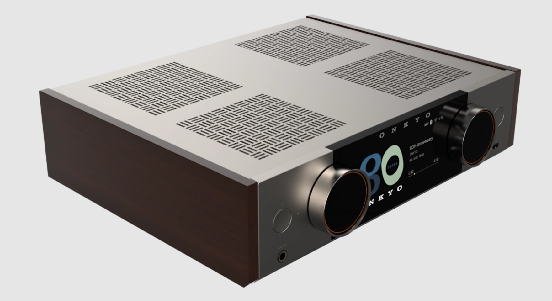 Onkyo Muse Y-50 Anniversary Amplifier Pairs Retro Design With Streaming 8 Onkyo Muse Y-50 80th Anniversary Edition network amplifier with walnut side panels and color display