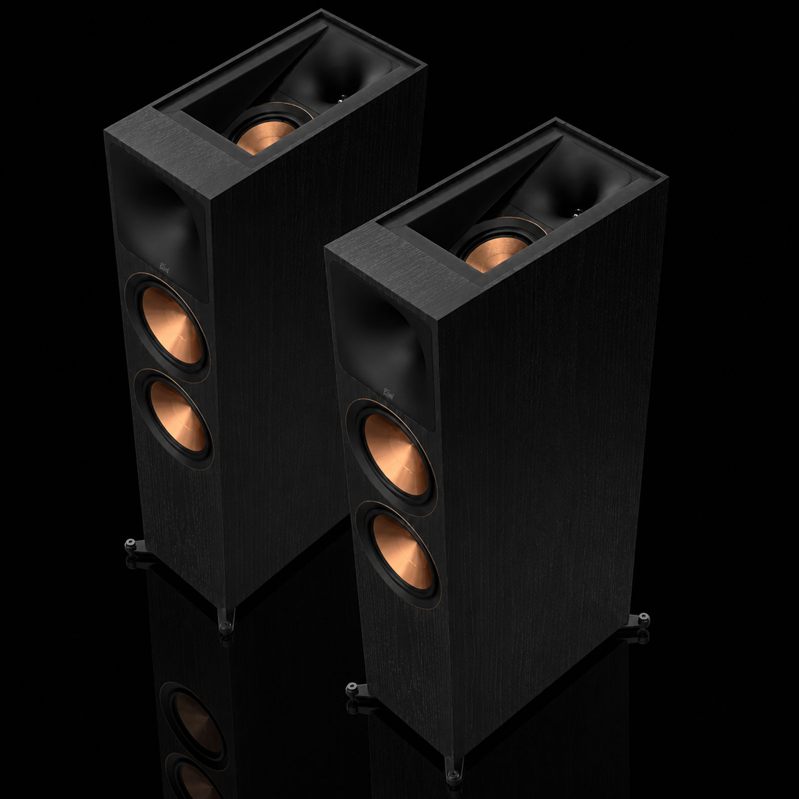 Klipsch Reference Premiere III speakers in ebony and walnut finishes