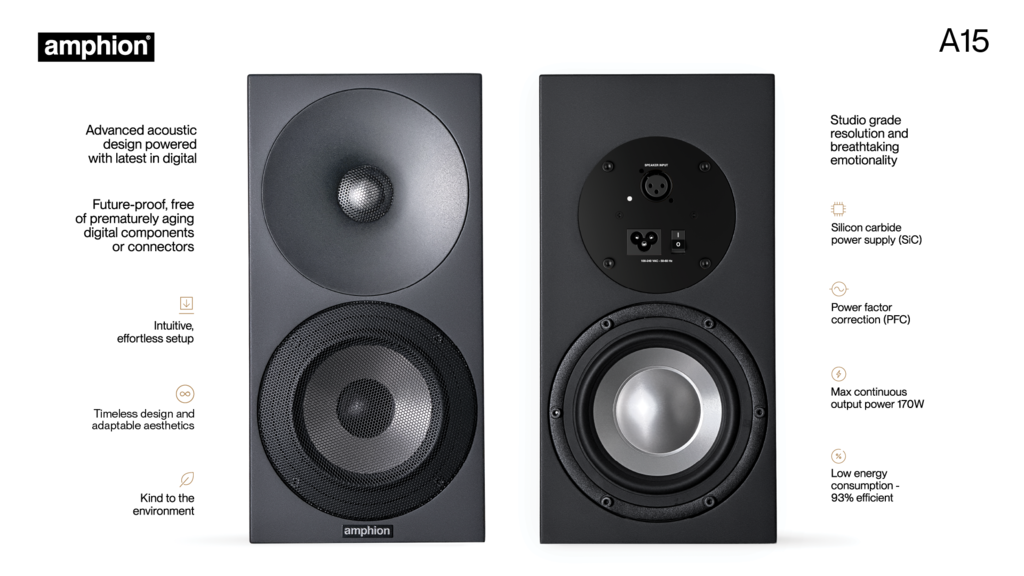 Amphion A15 Puts Active Studio-Monitor Engineering in a Compact Home Speaker 8 Amphion A15 compact active two-way loudspeaker with interchangeable grille