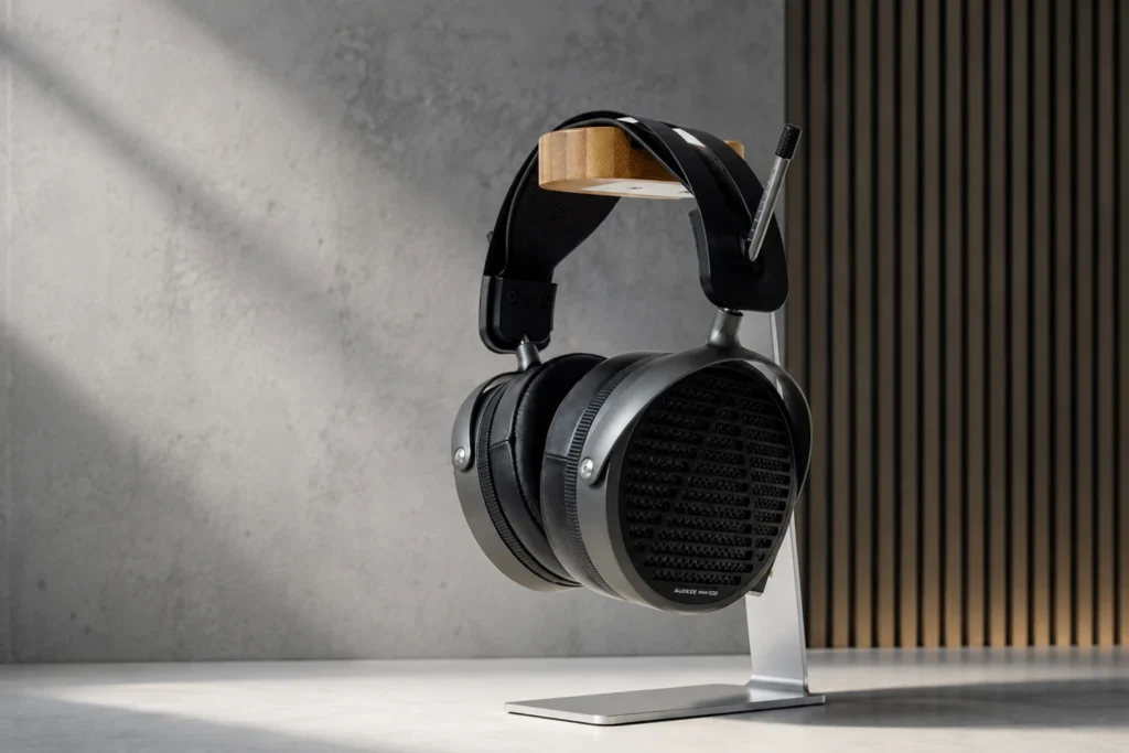 High-end planar headphones with powerful bass, natural mids, smooth treble and impressive clarity, built for both serious listening and studio work.