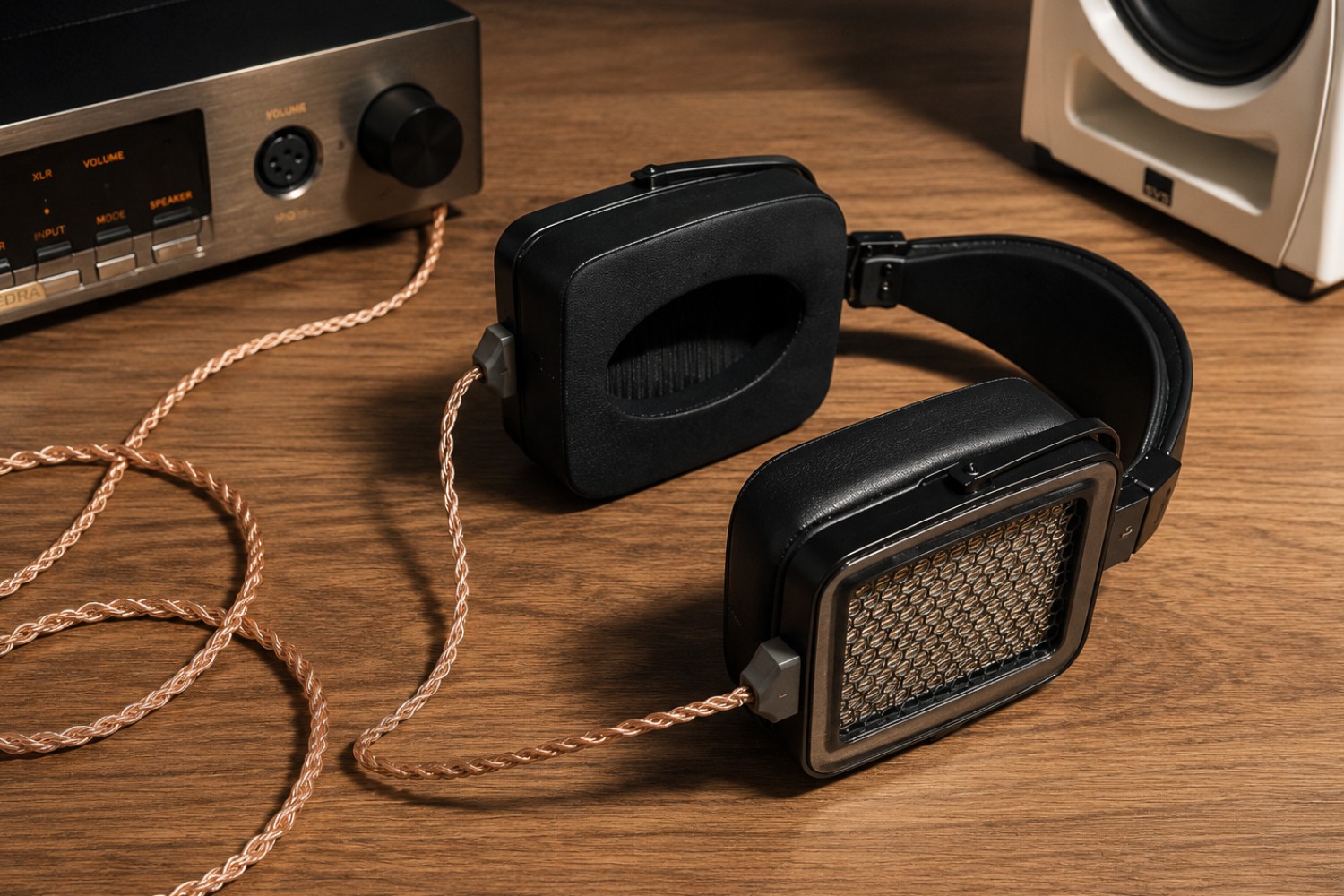 The SJY ARGOS full-size headphones feature electrostatic drivers with a bias voltage of 580 V and a diaphragm area of ​​6,375 mm². 