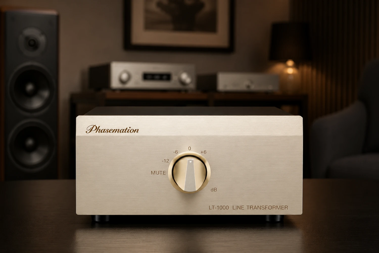 The Phasemotion LT-1000 can boost or attenuate a music signal across five selectable settings, helping users manage sensitive amplifier volume controls while also providing galvanic isolation.